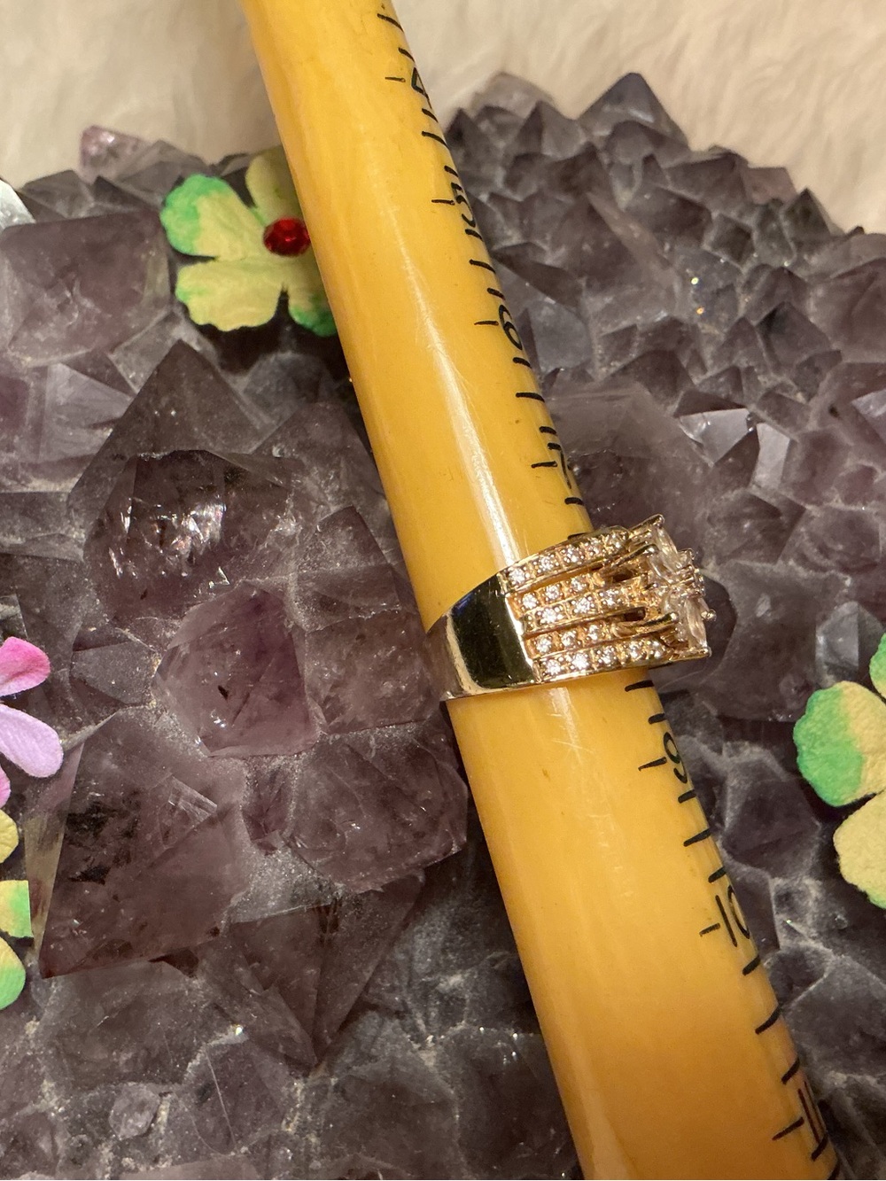 14 K Yellow Gold, QVC's Diamonique 1.35 ct tw, Sz 8 - PRICE FIRM - Picture 4 of 7